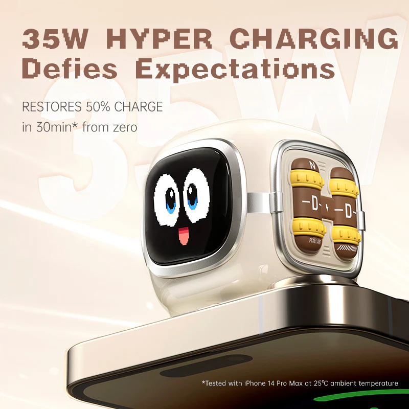 Divoom Dipow 35W GaN Fast Charger with Pixel Display - Image 4
