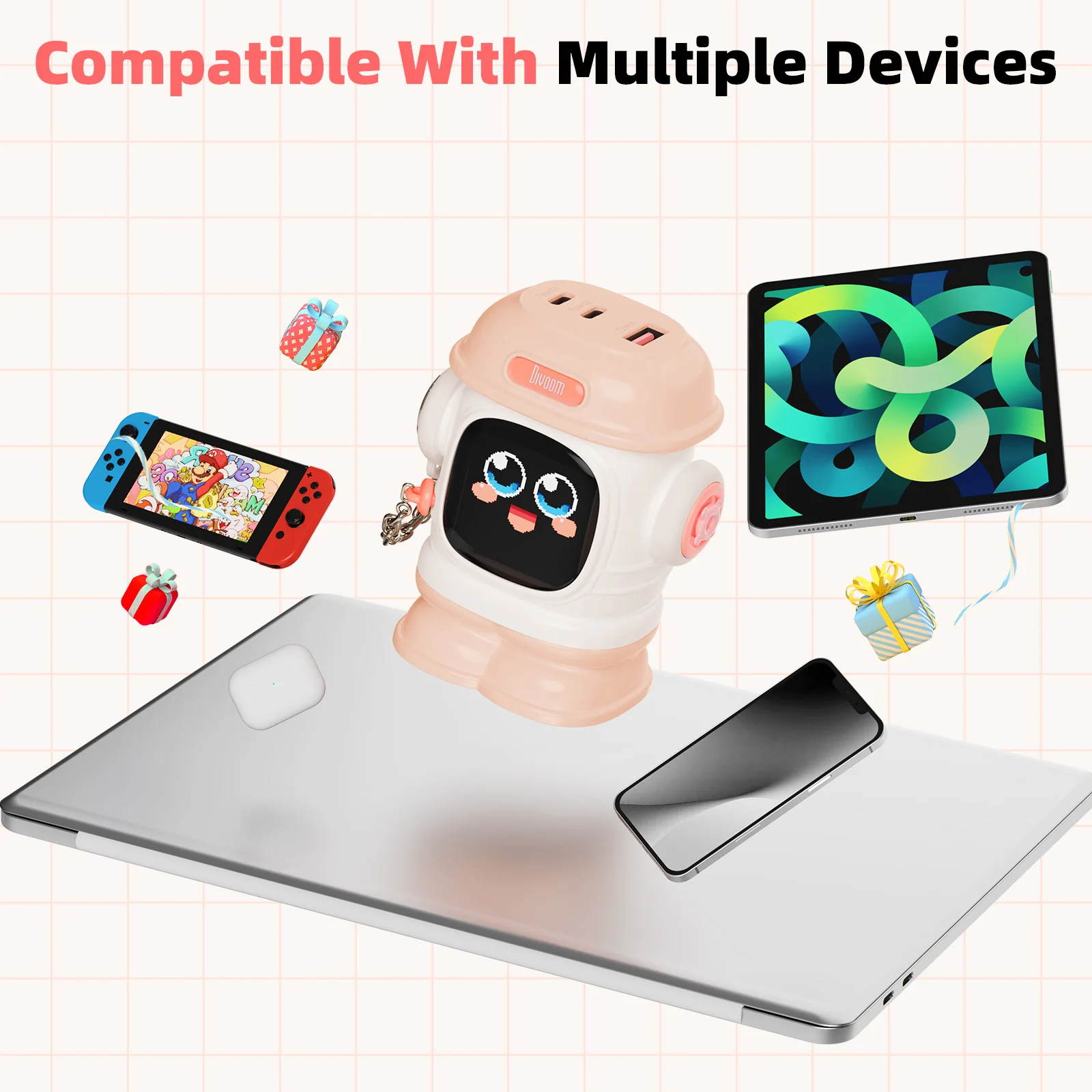 Divoom Dipow-65W Multi-Socket Fast Charger with Pixel Display - Image 15