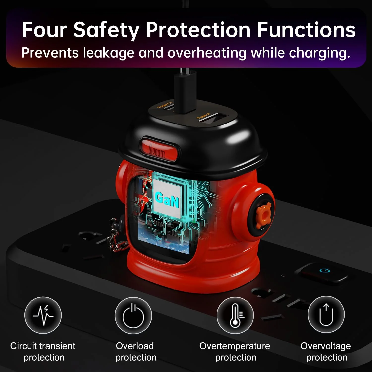 Divoom Dipow-65W Multi-Socket Fast Charger with Pixel Display - Image 2