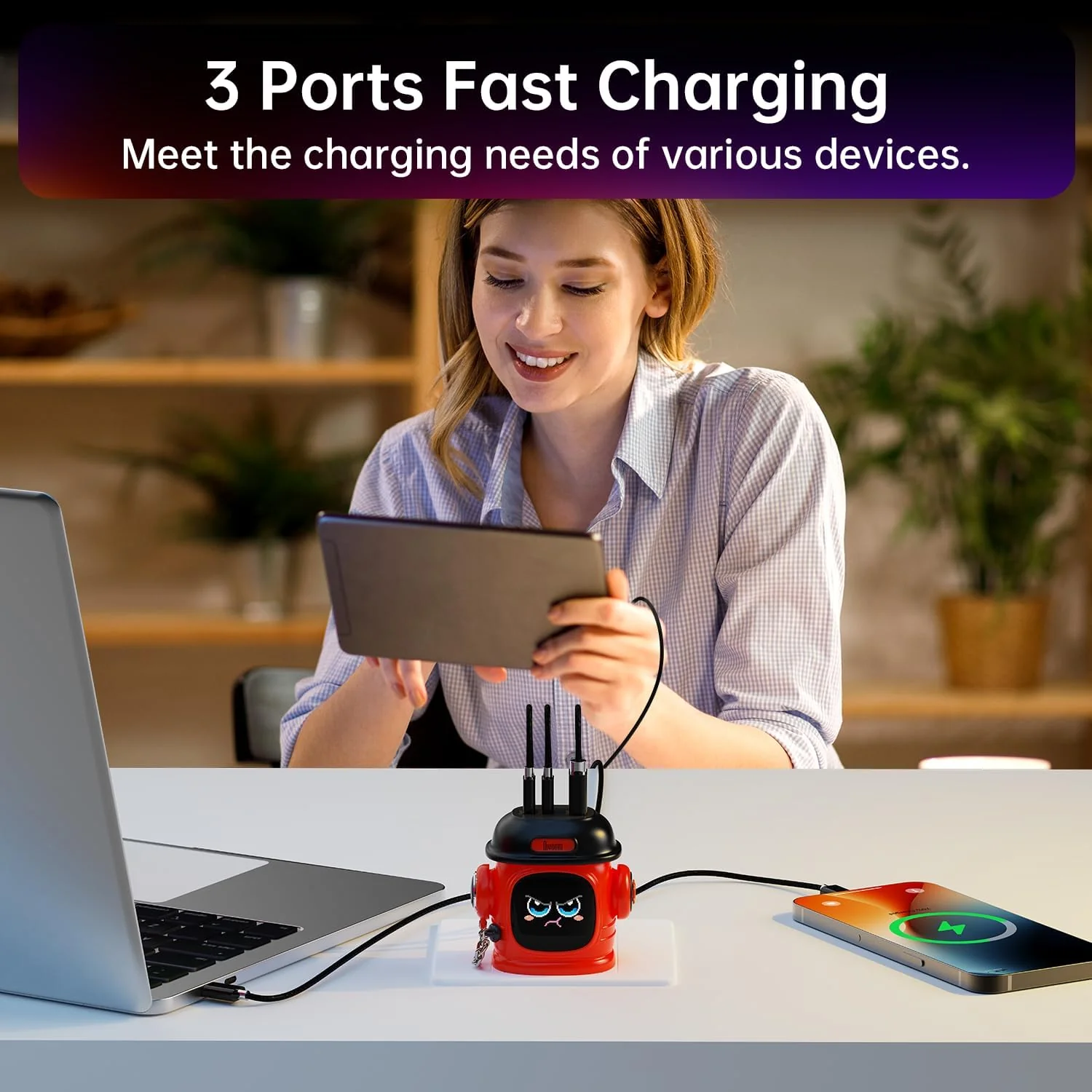 Divoom Dipow-65W Multi-Socket Fast Charger with Pixel Display - Image 5