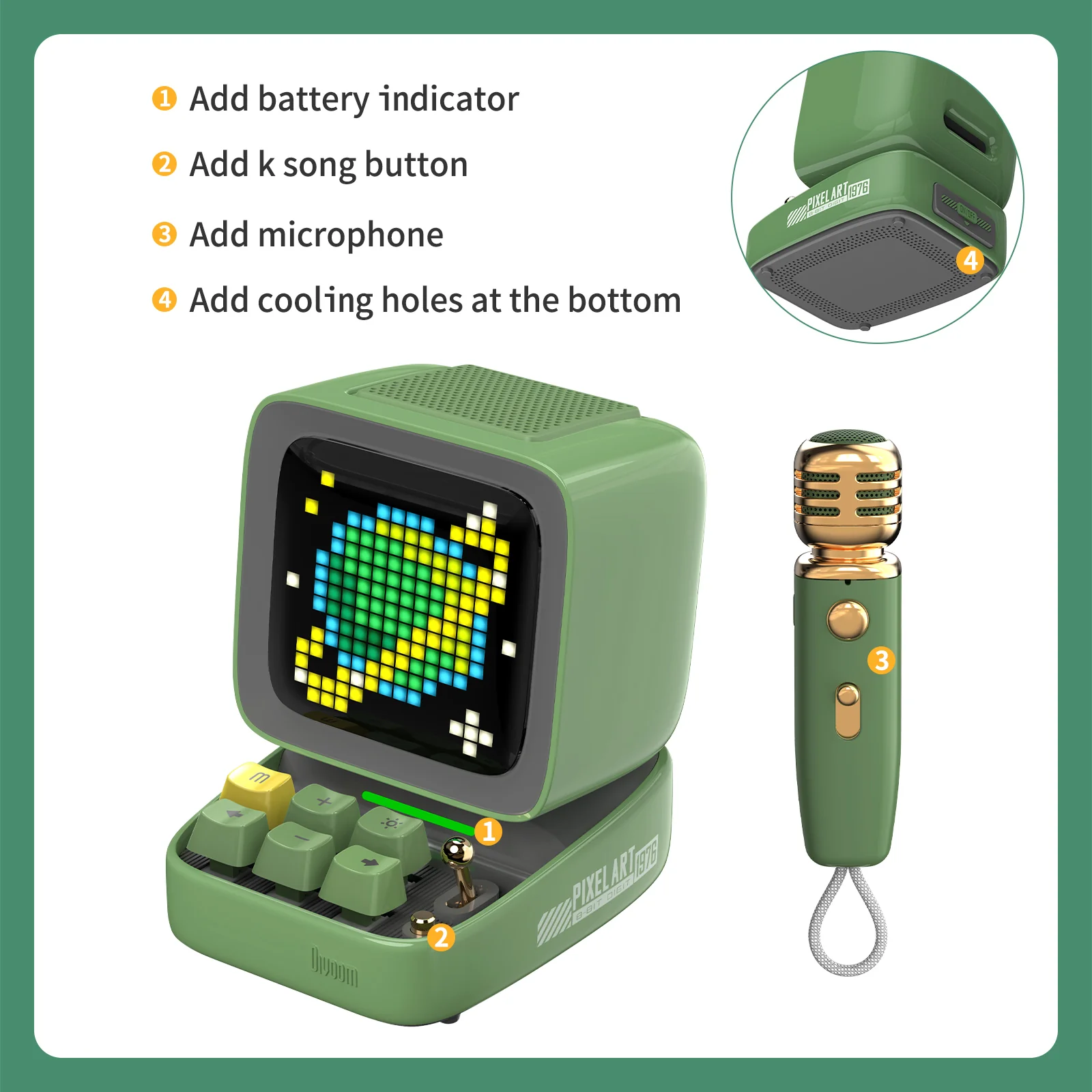 Divoom Ditoo-Mic Mini Karaoke Machine with Pixel Art Display - Image 13