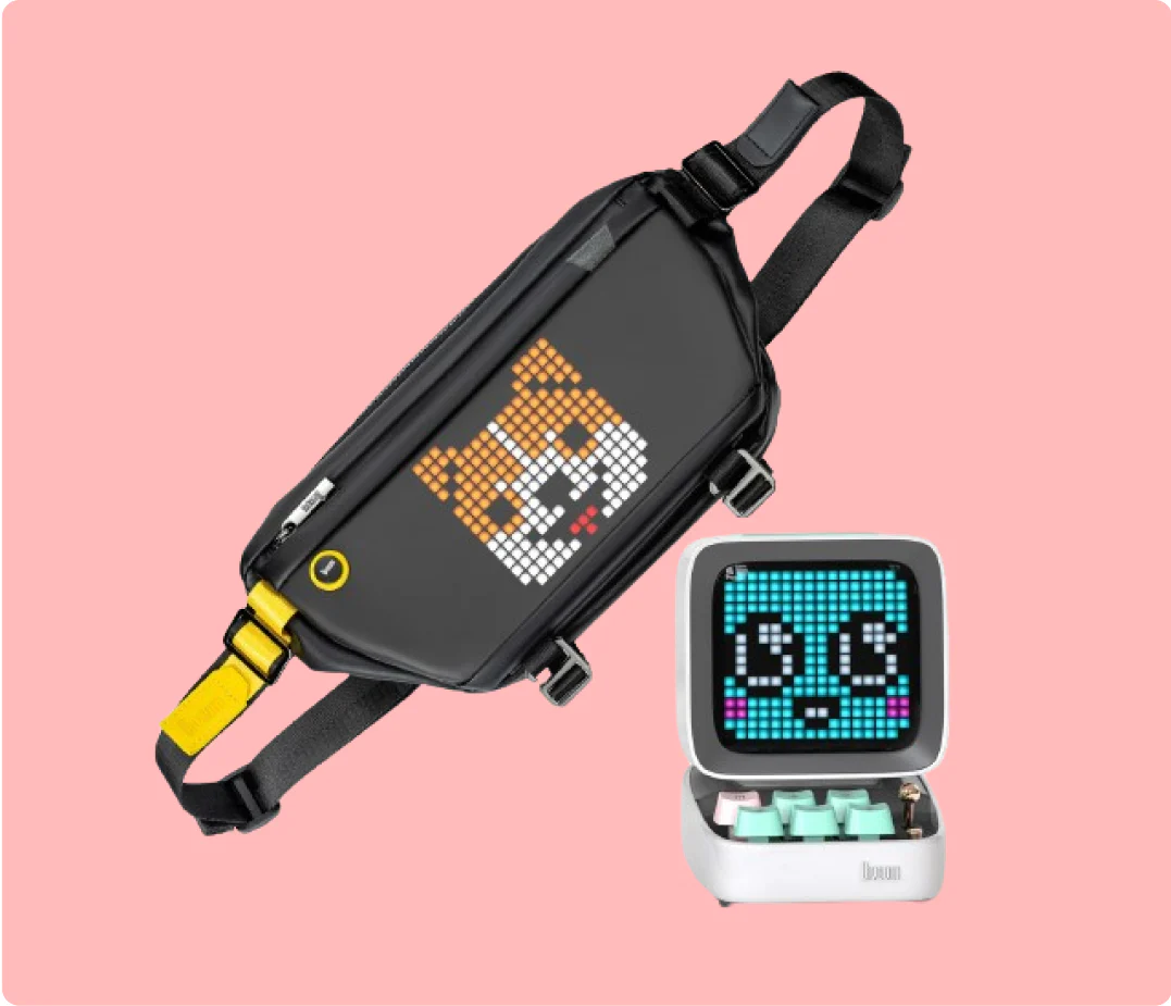 Divoom Ditoo Pro & Pixel Sling Bag Portable Pixel Art Speaker Bundle