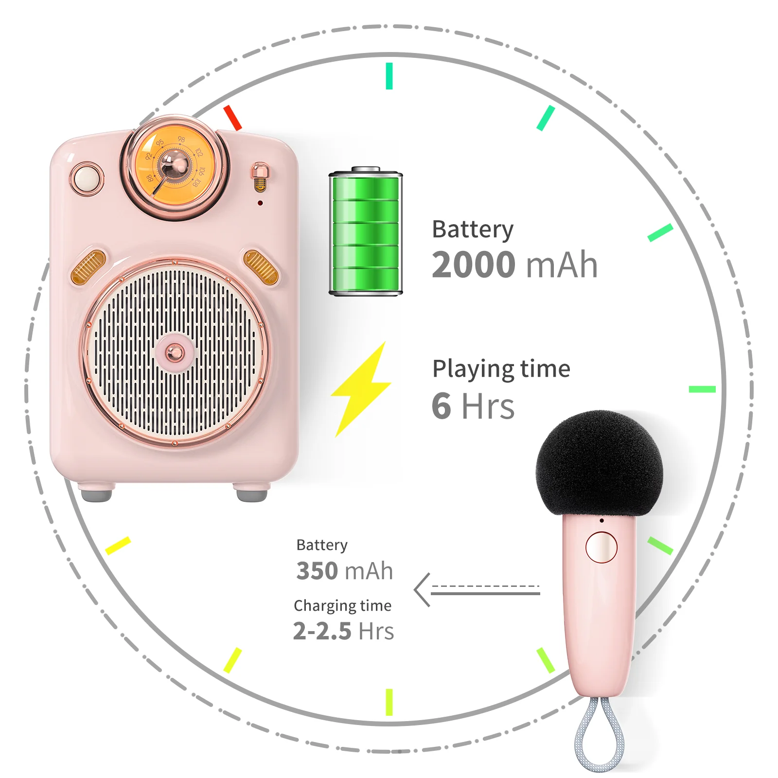 Divoom Fairy-OK Retro Mini Karaoke Speaker with Wireless Microphone - Image 16