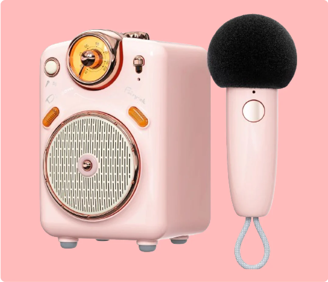 Divoom Fairy-OK Retro Mini Karaoke Speaker with Wireless Microphone - Image 8