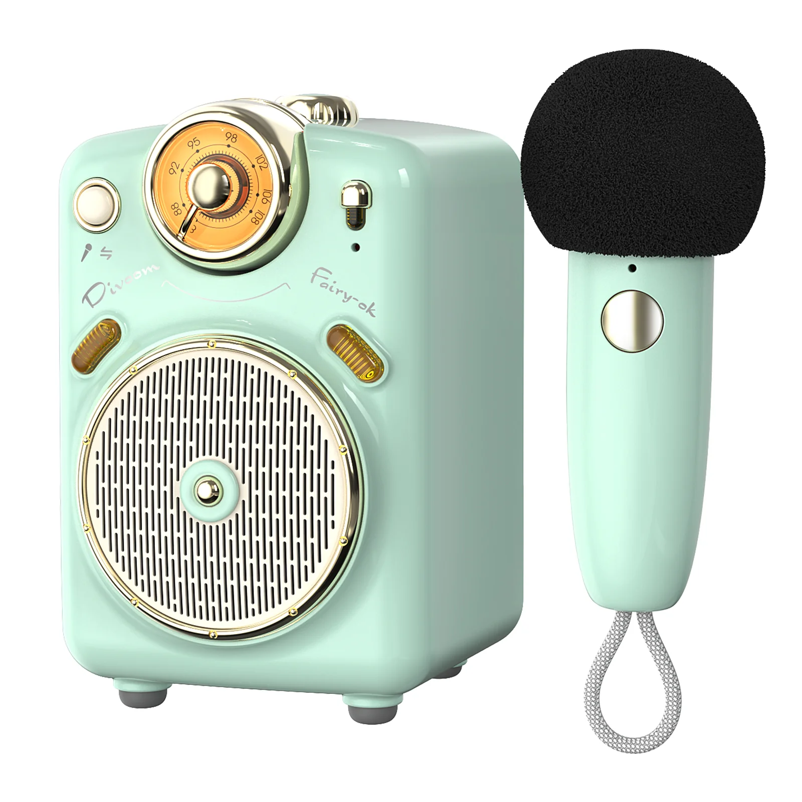 Divoom Fairy-OK Retro Mini Karaoke Speaker with Wireless Microphone - Image 9