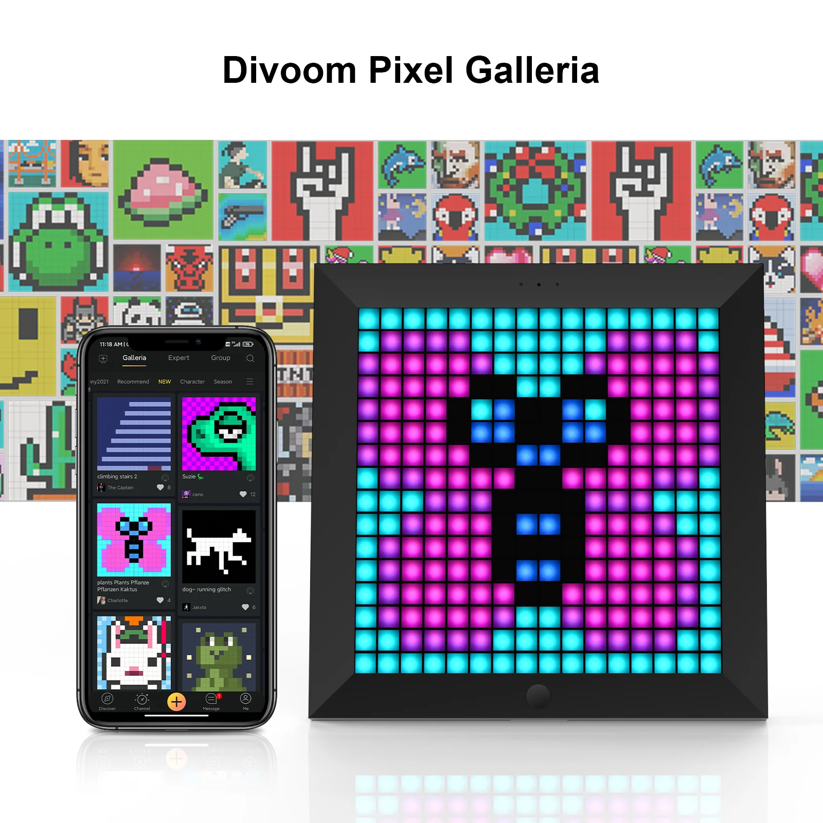 Divoom Pixoo 16x16 Pixel Art LED Display for Gaming Room Decor - Image 6