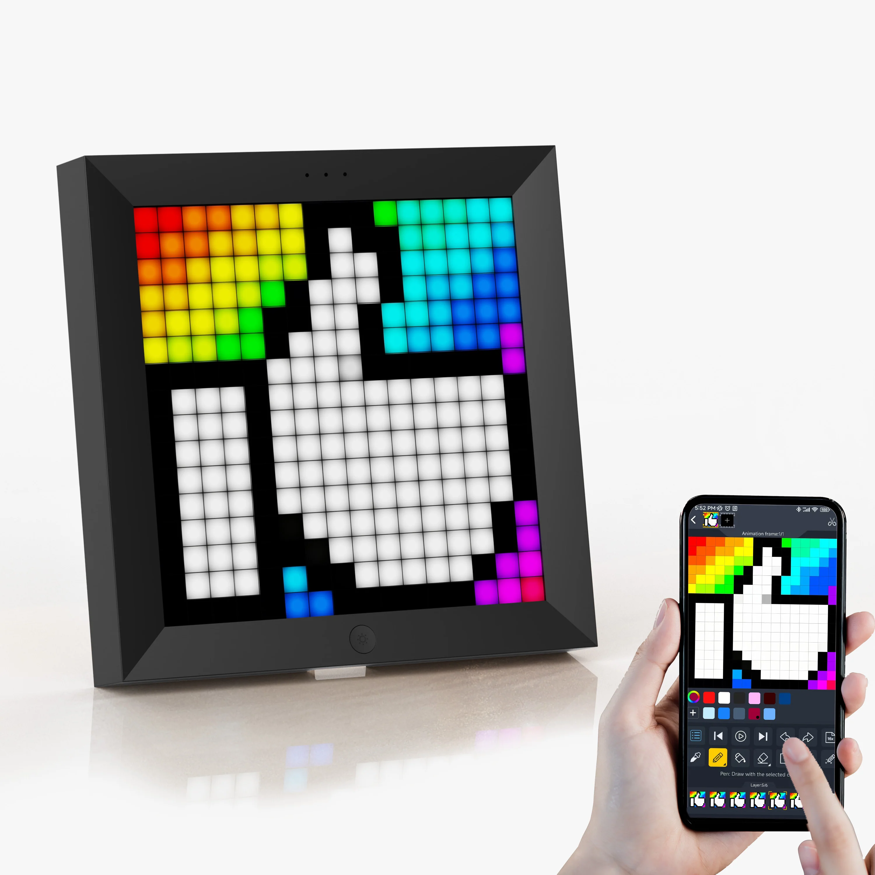 Divoom Pixoo 16x16 Pixel Art LED Display for Gaming Room Decor - Image 8