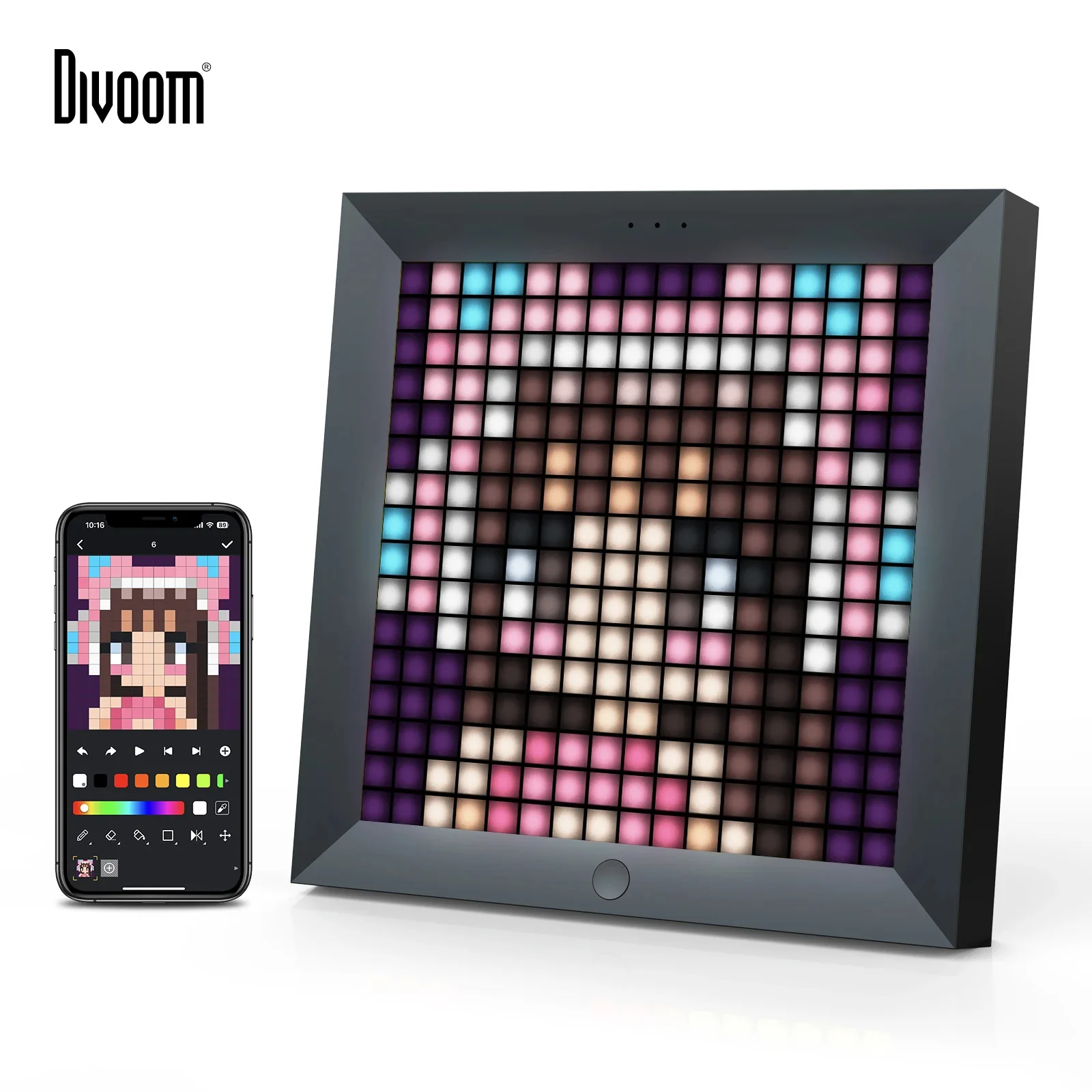 Divoom Pixoo 16x16 Pixel Art LED Display for Gaming Room Decor - Image 9
