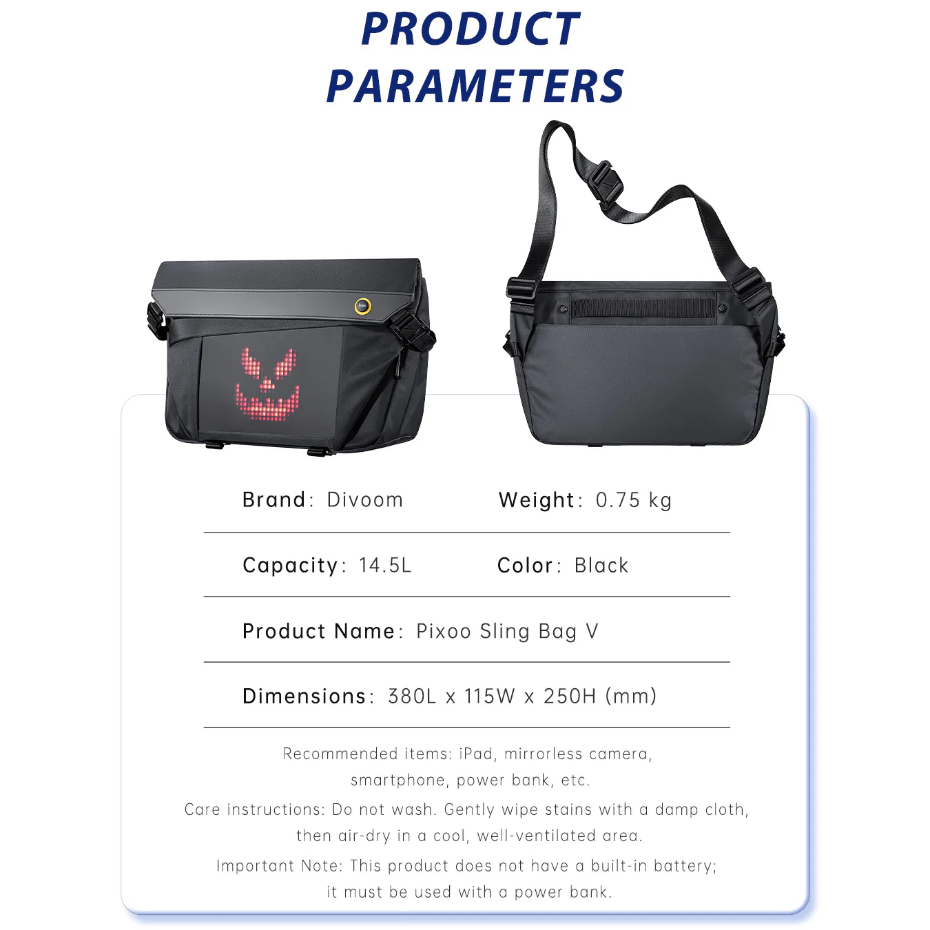 Divoom Sling Bag-V Smart LED Pixel Art Sling Bag - Image 5