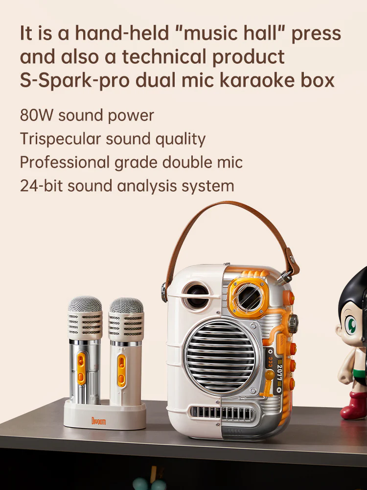 Divoom Spark-Pro Portable Bluetooth Karaoke Speaker with Dual Wireless Microphones - Image 12