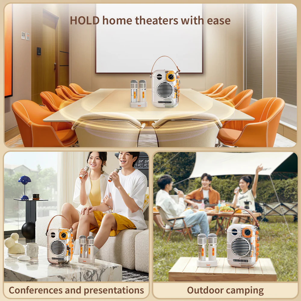 Divoom Spark-Pro Portable Bluetooth Karaoke Speaker with Dual Wireless Microphones - Image 3