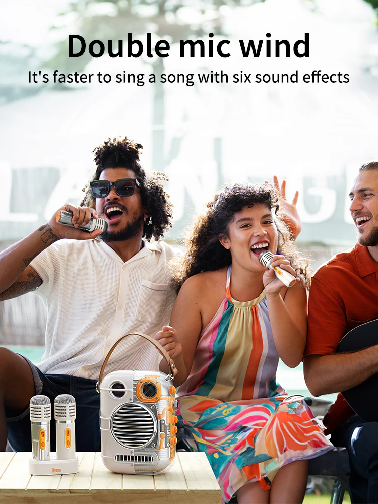 Divoom Spark-Pro Portable Bluetooth Karaoke Speaker with Dual Wireless Microphones - Image 6