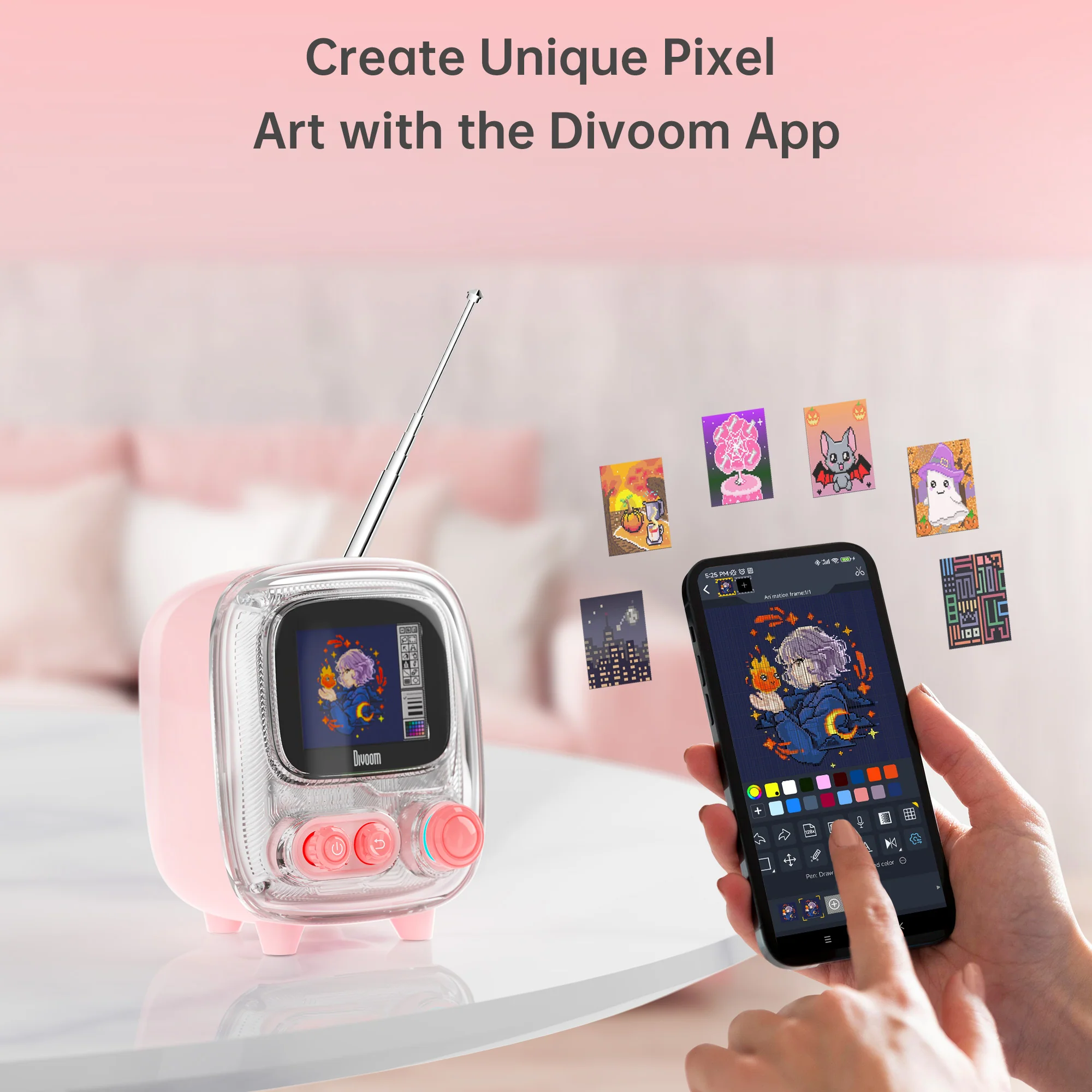 Divoom Tiivoo-2 Retro Pixel Bluetooth Speaker with Photo Album Display - Image 7