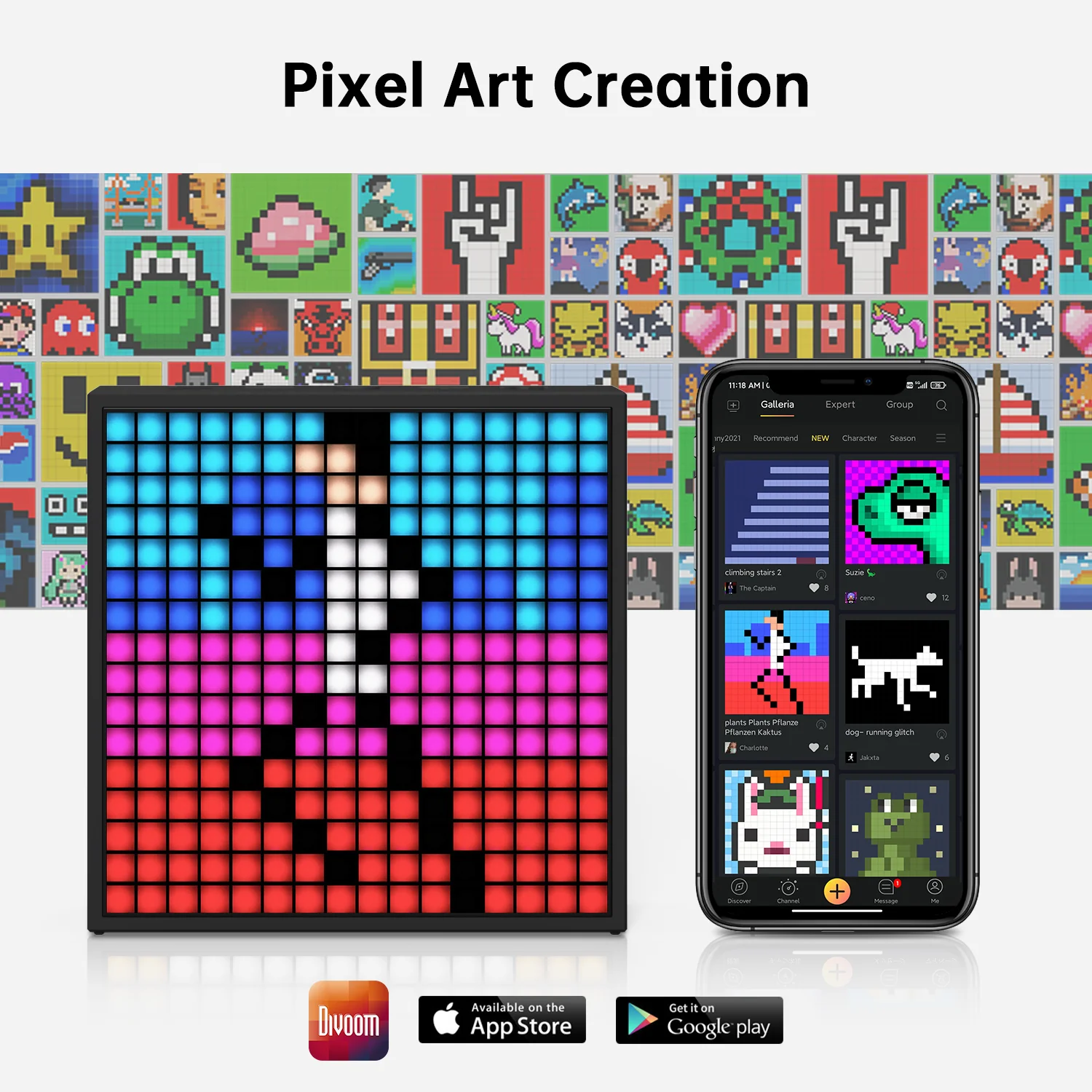 Divoom Timebox-Evo Pixel Art Bluetooth Speaker with 16x16 DIY LED Display - Image 3